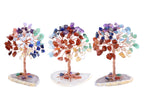 Jovivi Natural 7 Chakra Healing Crystals Tree on Agate Slice Base Healing Stones Gem Money Tree for Feng Shui Home Office Table Decorations