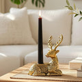 BEHOMA Reindeer Figurine Candle Holder for Home, Antique Gold