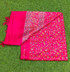 JAHAN TEXTILE rani Floral Printed Scarf for Women | Soft Lightweight Dupatta/Stole with Tassels | Elegant Ethnic & Casual Wear Wrap | Stylish Designer Shawl for All Seasons (Dark Pink)