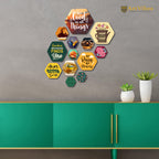 Artvibes See Good In All Things Hexagon Shape MDF Wooden Wall Decor Items | Quotes Decor Item | Wall Poster | Office Decor | Wall Art Print | Inspirational quotes | Gift Items (WPS_204NN), Set of 13