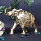 ARTVARKO Brass Elephant with Upraised Trunk Fengsui Vastu Hathi for Good Luck Success Prosperity Home Decor Marriage House Warming Gift (LxBXH 11x4x8 Inch. 3.5 Kg)