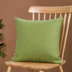 Yellow Weaves Cotton Canvas Decorative Cushion Covers, (16 X 16 Inches), Set of 5, Olive Green