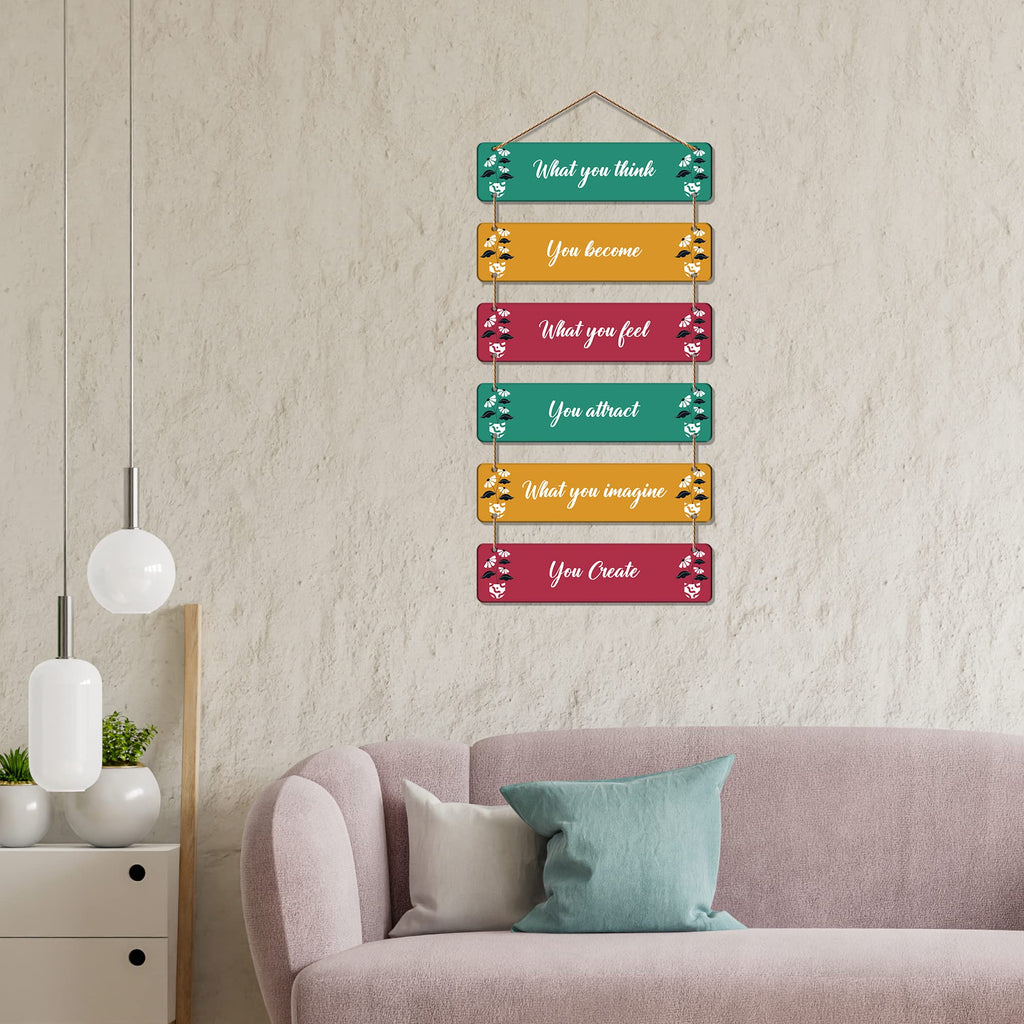 Artvibes What You Think You Become Decorative Wall Art | Quotes Decor Item | Motivational Wall Decor | Wall Accent | Art Piece | Graphic Art | Gift Items | Office Wall Decoration Items (WH_3216N)