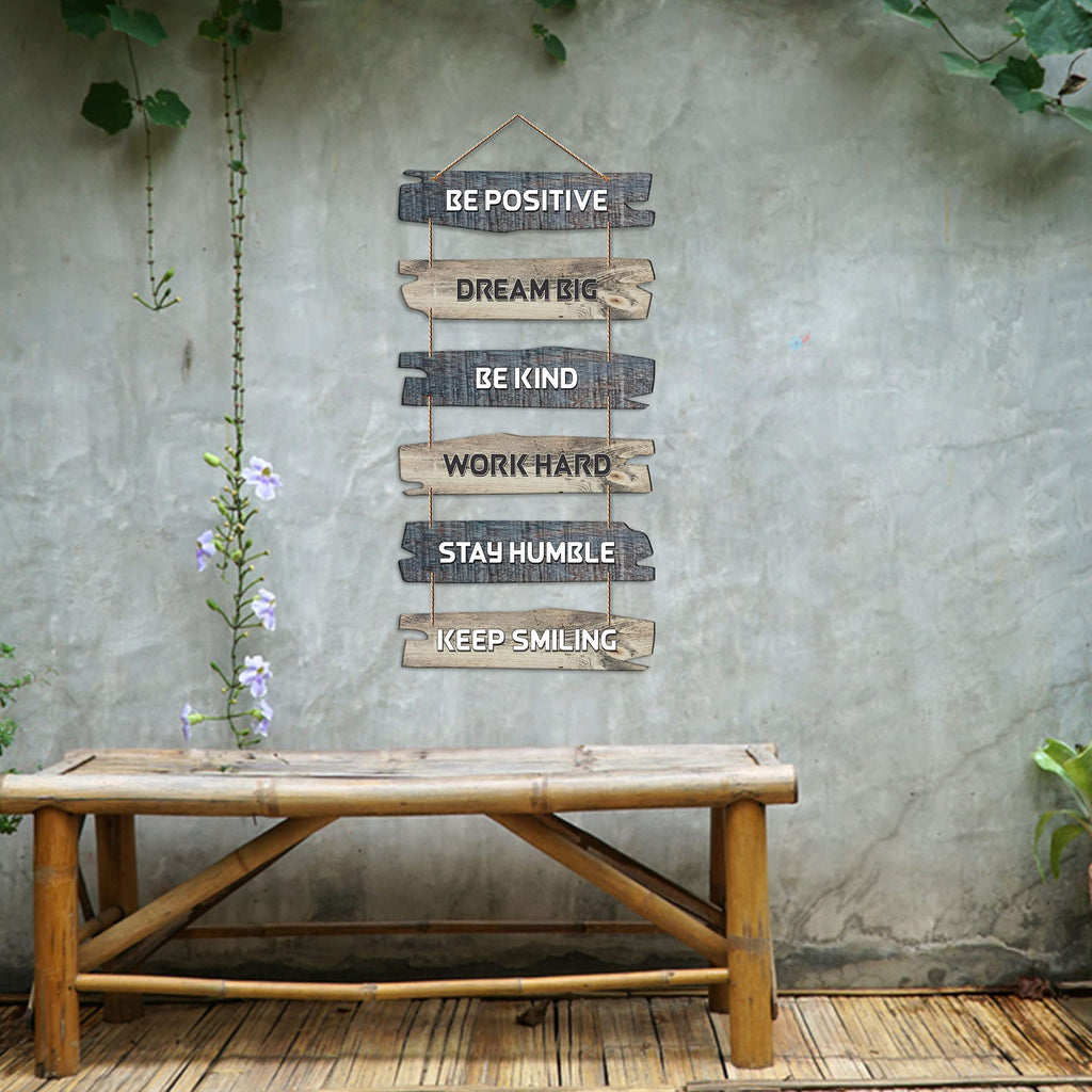 Artvibes Be Positive Quote Decorative Wall Hanging Wooden Art | Quotes Decor Item | Wall Poster | Office Wall Decoration Items | Wall Art Print | Inspirational quotes | Gift Items (WH_3231NN)