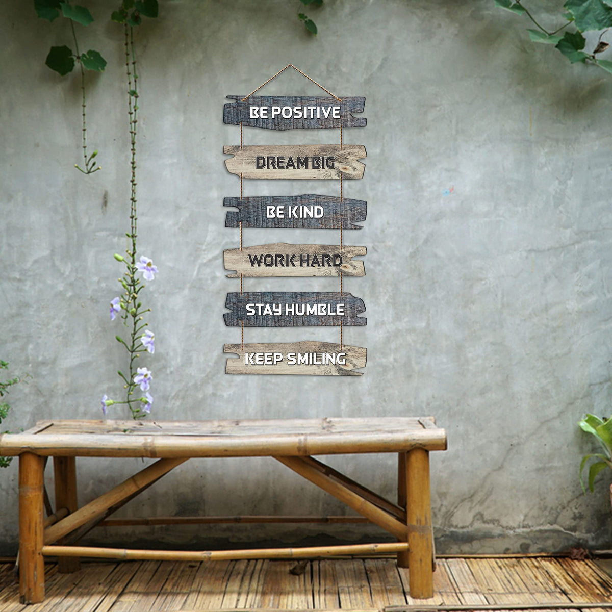 Artvibes Be Positive Quote Decorative Wall Hanging Wooden Art | Quotes Decor Item | Wall Poster | Office Wall Decoration Items | Wall Art Print | Inspirational quotes | Gift Items (WH_3231NN)