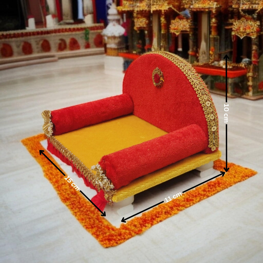 TATV QALAA Wooden Singhasan Temple for God, Laddu Gopal, Radha Krishna Sinhasan for Pooja Mandir, Singhasan for Diwali, Durga Pooja, Navratri, Ganesh Chaturthi