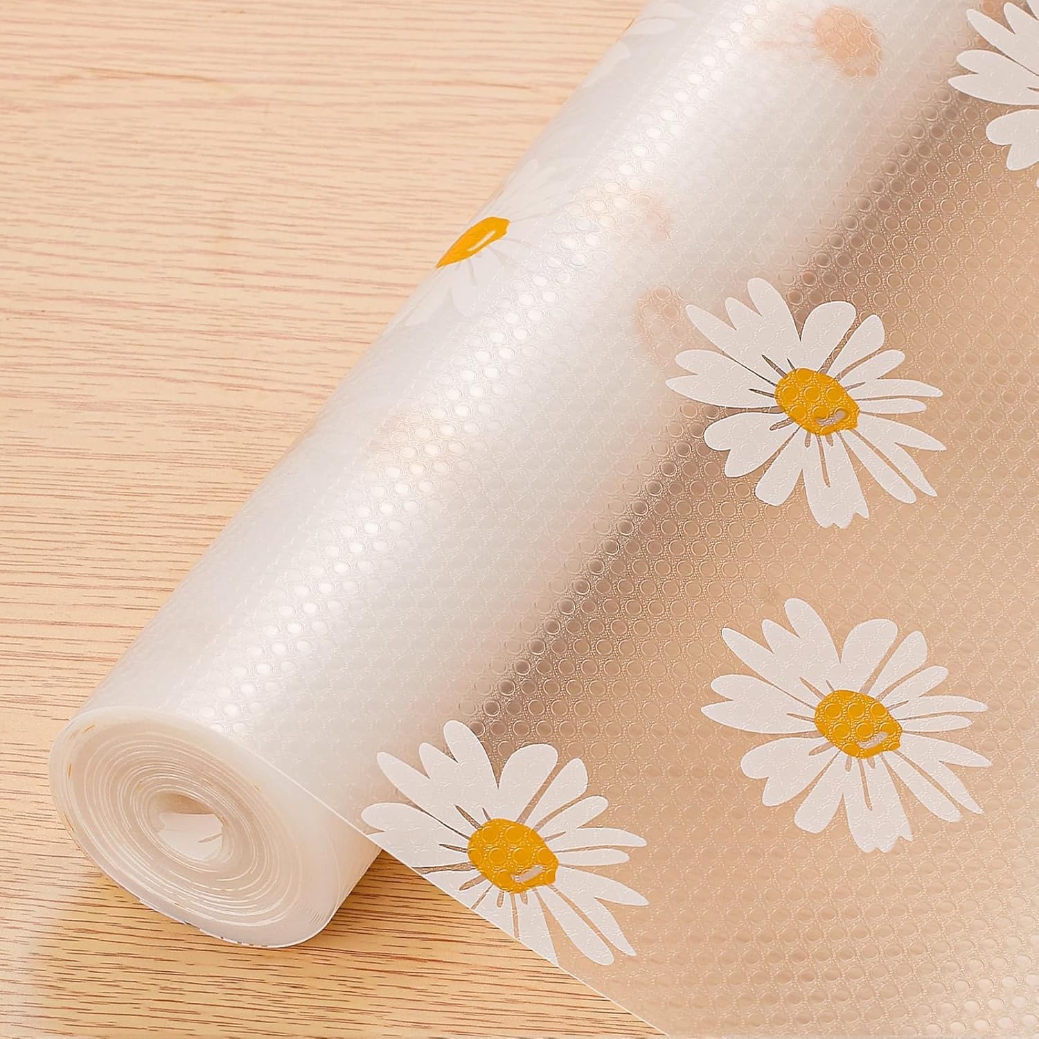 ASOMA Multipurpose Anti-Slip Kitchen Drawer Mat & Fridge Mat | EVA Shelf Liner Sheet for Drawers, Wardrobe & Refrigerator | Washable, Anti-Bacterial, Non-Toxic & Durable Roll (Sunflower- 45 * 300 CM) Kafalo