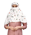 TESY QWEN Women's Scarf Cum Mask with Cap, Rayon Multi-Functional Neck Gaiter with UV Protection for Biking, Hiking and Travel (ABCD)