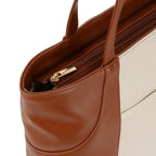 Fastrack Twintone Tote | Beige & Tan Women’S Handbag | Spacious Tote with Zipper Closure & Multiple Utility Pockets | 14 Laptop Compatible