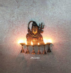 Artvarko Brass Shiva Diya with Bells Wall Hanging 12 Inch