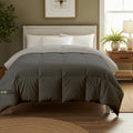 Day Care® 600 GSM Premium Comforter | Cloud Down Touch Microfiber Quilt | Heavy Warm Winter Blanket Rajai | Soft, Lightweight & Machine Washable - 60x90 Single Bed | Silver/Dark Grey Kafalo