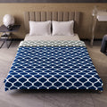Divine Casa 120 GSM Summer Quilt Brushed Microfibre 3 Layer Breathable Double Bed Dohar AC Blanket Lightweight Warm Rajai Throws for Bed (Light Blue and Grey, 205 x 220, CM)| TC - 120 Kafalo