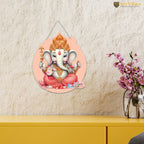 Artvibes Bal Ganesha Auspicious Wooden Art Work Wall Hanging For Good Luck Properity Vastu | Spiritual Decor Items | Paintings | Wall Illustrations| Stylish Modern Decor Item | Gift Items (WH_8605N)