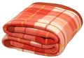 Goyal's Modern Checker All Season Polar Fleece Double Bed Blanket, 90X90 Inches - Rust, 300 TC Kafalo