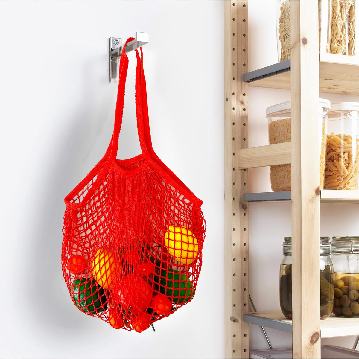 UMAI Cotton Mesh Reusable Shopping Bags For Women | Shopping Bag For Grocery | Laundry Bag | Picnic Bag | Clothes Storage Bag With Long Handle | Toys Storage Bag | Multipurpose Storage Organiser Bag