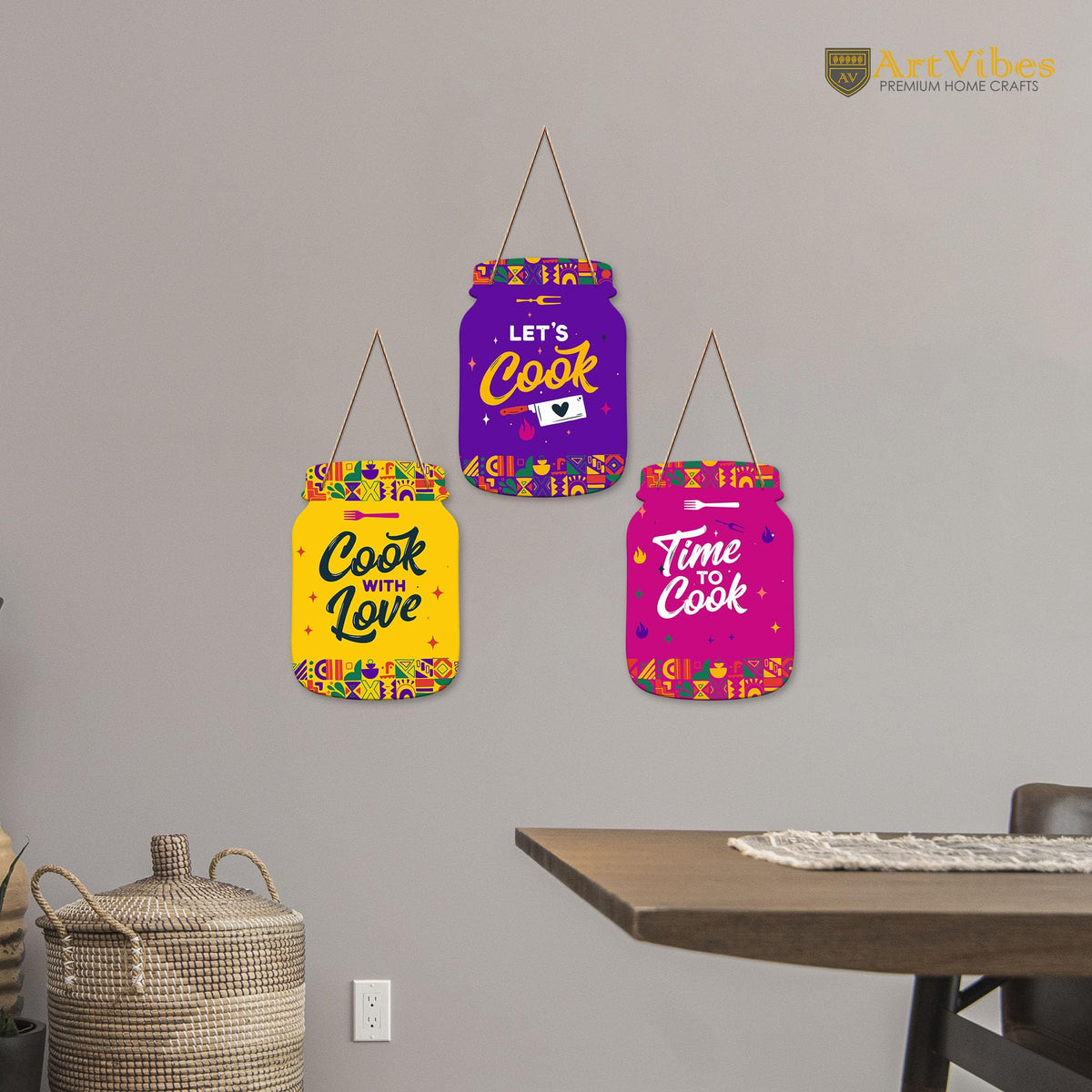 Artvibes Time To Cook Quote Decorative Wall Hanging Decoration item for Kitchen | Home Decor | House Warming Gifts | Kitchen Quotes Decor Item | Wall Decoration (WH_8910NN)