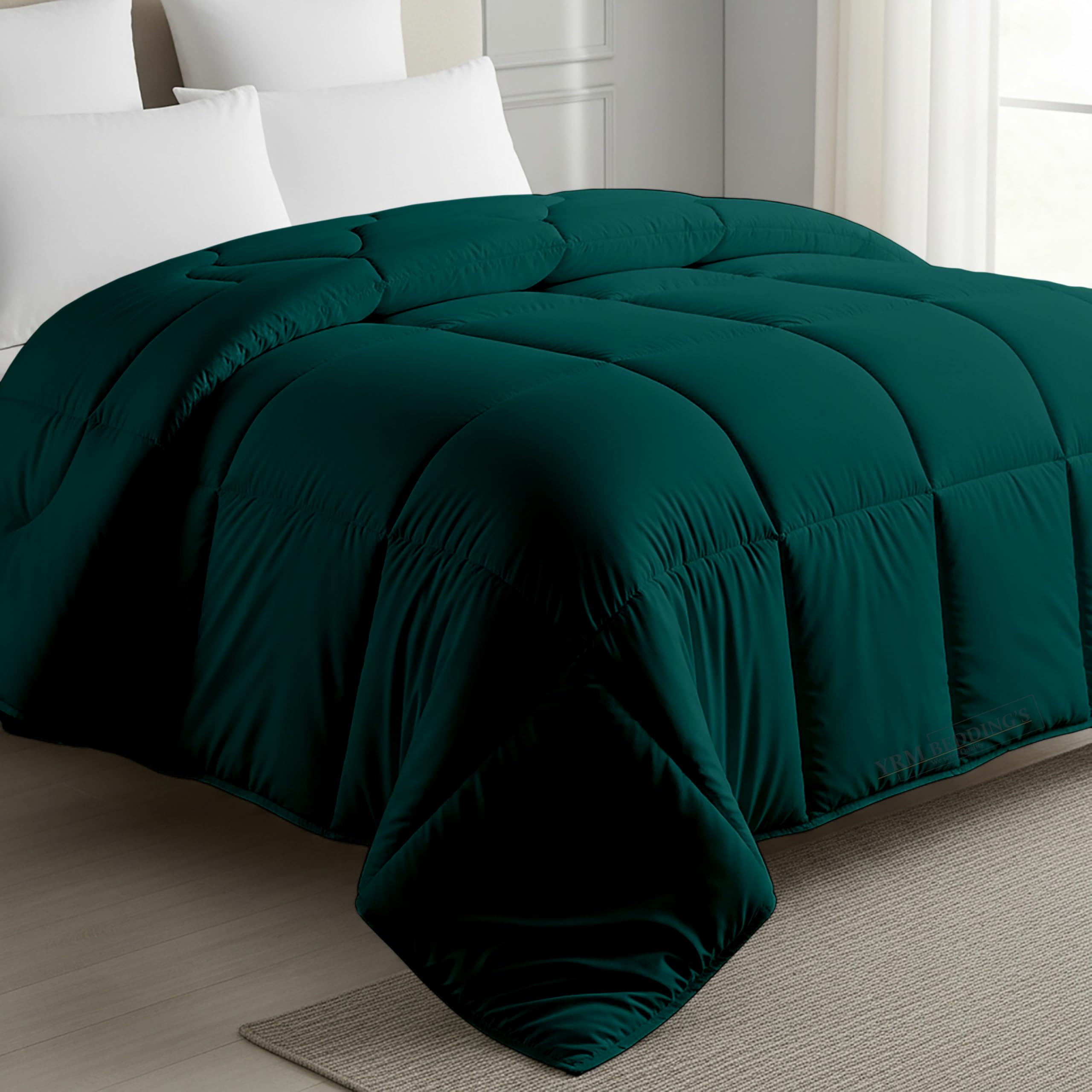 MeckHome Culture MHC- 800 Series Quilted Comforter 300-GSM Microfiber Soft/Fluffy Hypoallergenic Comforter/Quilt/Dohar/Rajai for (92 x 106 Inches) King Size Comforter -Teal Kafalo