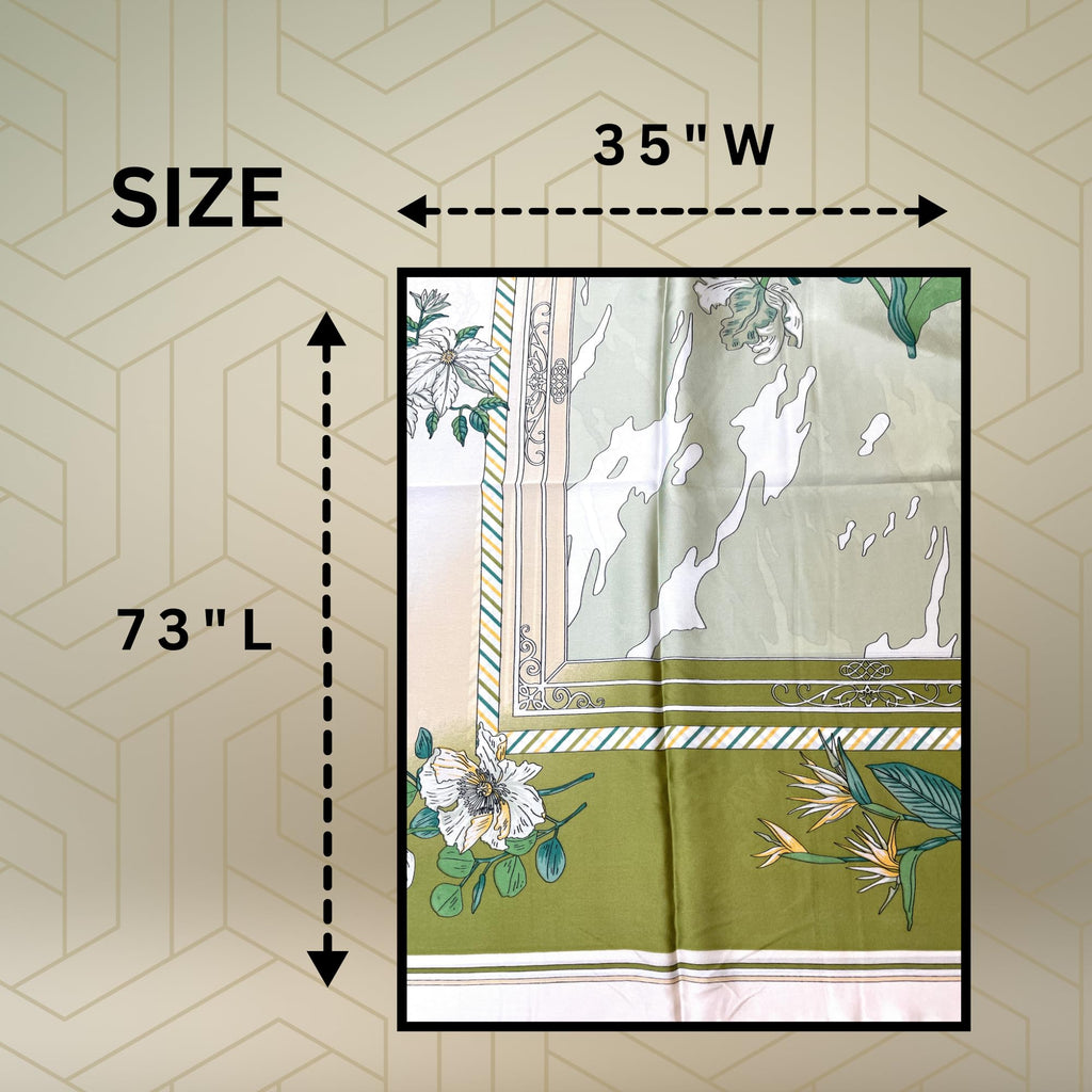 FAHABO Silk Scarf for Women – Soft, Lightweight Silk-Blend Hijab & Stole | Elegant Neck/Head Wrap Shawl | 73 x 35 Inches (Blushing Green)