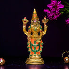 KridayKraft Aluminium Handicrafts Lord Tirupati Balaji Venkateswara Statue, Tirupati Balaji God Idol (Muliticolor)