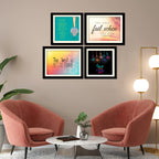 VIBECRAFTS Motivational Quotes Wall Hanging Frame Set of 4 For Office Digital Reprint Posters with Synthetic Wooden Frame Home, Office Decorative Gift Item(15 inch x 12 inch)(PFVC4Pcs3_1514)