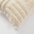Furnistitchs Premium Decorative Throw Cushion Pillow Cover Boho Home Decor - Living Room Bedroom Couch Sofa Cushion Covers 16 inch x 16 inch (2, Natural White Lines)