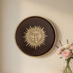 BEHOMA Sun Metal Wall Plate Coffee Brown & Gold 8.4