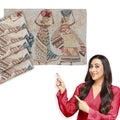 HOKIPO Cotton Jacquard Placemats Set of 4 (12x18 Inches) (IN-530-D3*4) Multicolor Tribal Women Kafalo
