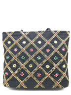 srishopify handicrafts Black Tote Bags For Women Office Use Handmade Traditional Shoulder Bag For Party Wedding Gifts Handbag Birthday Gift Items Aunty | 30x40x10 cm Original Mirror Work Stylish