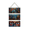 Artvibes Modern Indian Folk & Mystical Fusion Art Wooden Wall Hanger for Home Decor | Modern Decoration Items | Handcrafted Art | Wall Illustrations | Aesthetic Wall Hanging | Ideal Gifts (WH_9444N)