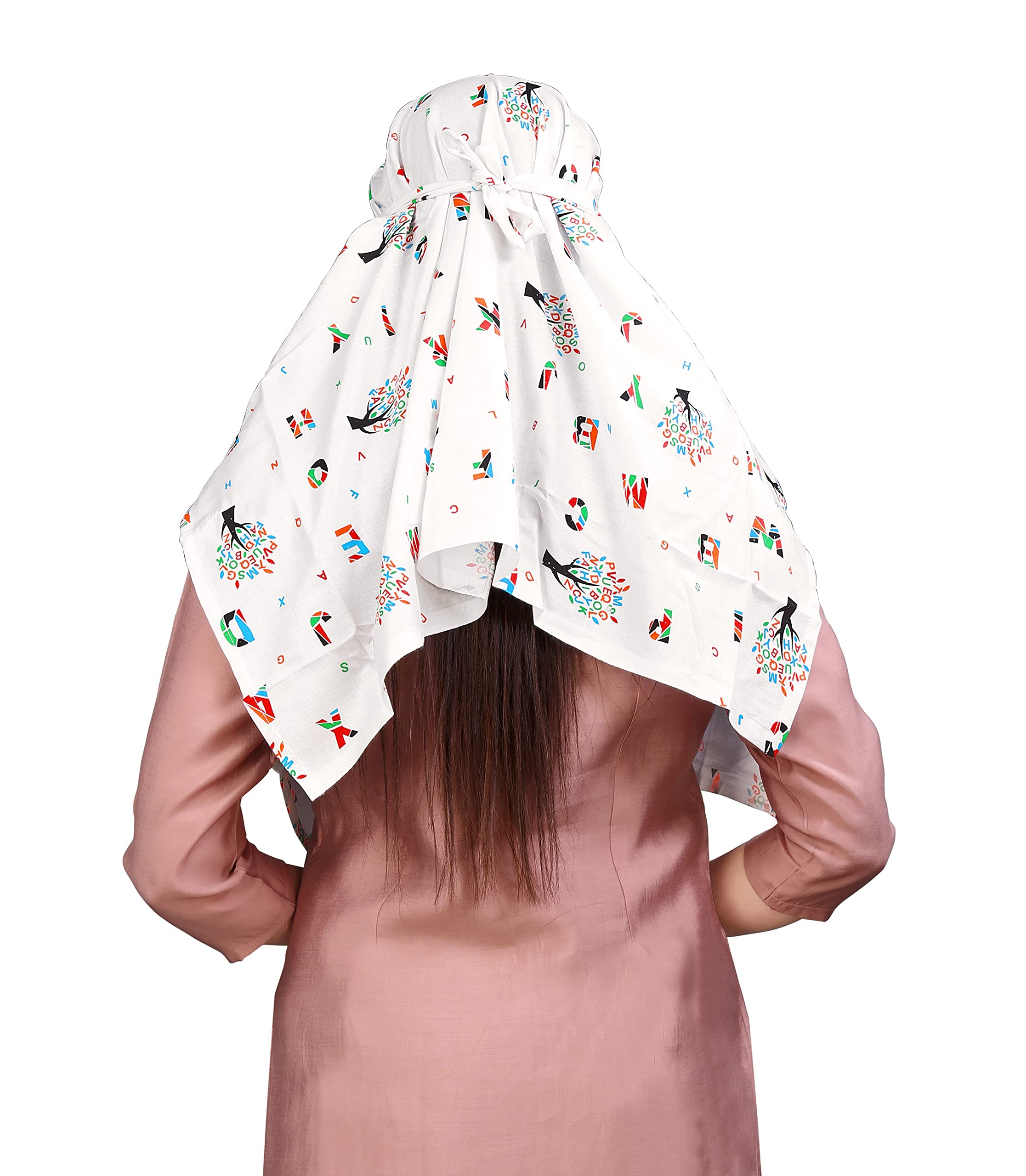 TESY QWEN Women's Scarf Cum Mask with Cap, Rayon Multi-Functional Neck Gaiter with UV Protection for Biking, Hiking and Travel (ABCD)