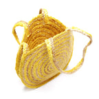 Ravaiyaa - Attitude is everything Women's Shopping Handmade Bags Shoulder Braided Jute Bags Jute Cotton Vintage Large Bag (Yellow)