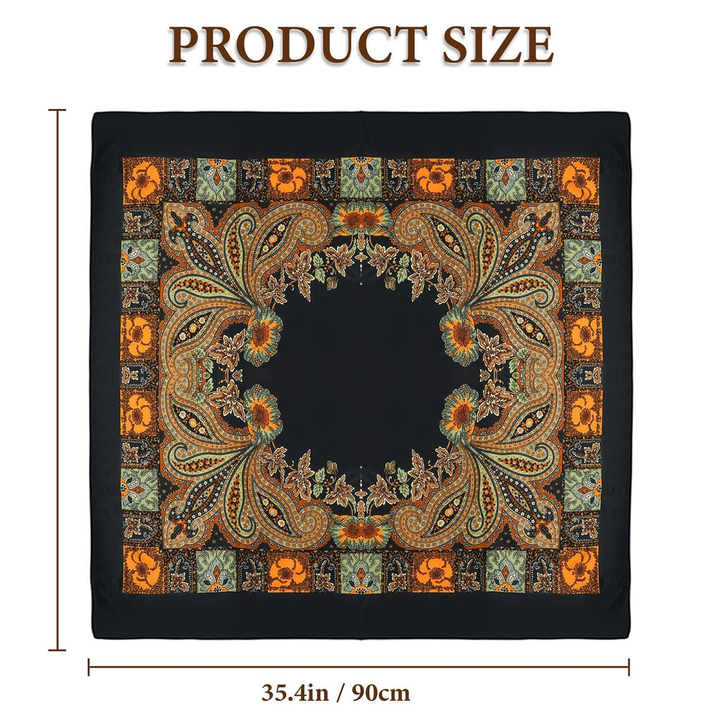 Chrbdonica 90x90cm Bandana For Women, Hair Scarf,Head Scarf For Women, Silk Scarf For Women, Satin Scarf, Bandana Scarf, Stylish Fashion Accessory for Office Wear, Travel Styling, Ethnic Occasions
