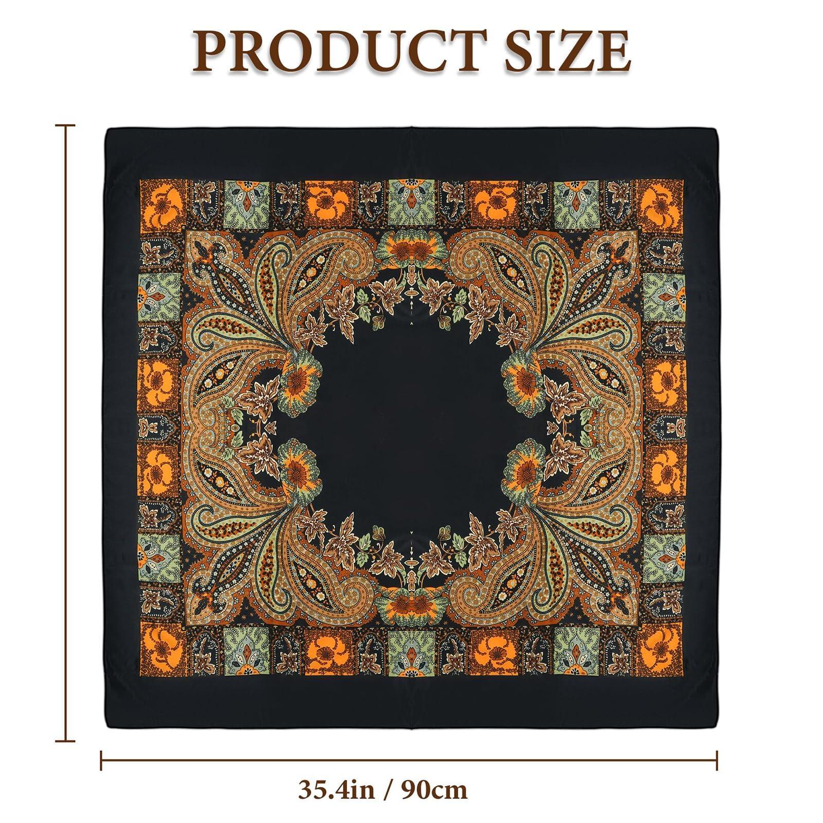 Chrbdonica 90x90cm Bandana For Women, Hair Scarf,Head Scarf For Women, Silk Scarf For Women, Satin Scarf, Bandana Scarf, Stylish Fashion Accessory for Office Wear, Travel Styling, Ethnic Occasions
