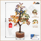 Axilla 300 Beads 7 Chakra Crystal Tree for Positive Energy | Money Tree Showpiece for Home Decor | Natural Healing Gemstones Money Tree | Feng Shui Good Luck Crystal Tree with 300 Beads