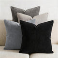 Encasa XO Corduroy Cushion Covers, Boho Pillow Covers, No Inserts Grey