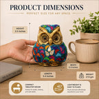 KridayKraft Metal Owl Showpiece, 10 cm Golden Aluminium Owl Statue with Stone Work, Decorative Paperweight for Home, Office Desk, Study Table & Gifting