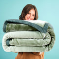 ABRAZO 950 GSM Ombre Reversible Double Ply Mink Blanket 5 KG for Heavy Winter | Double Bed 220x240 cm | Soft Warm Blanket/Dohar/Quilt/Comforter | All Season Kafalo