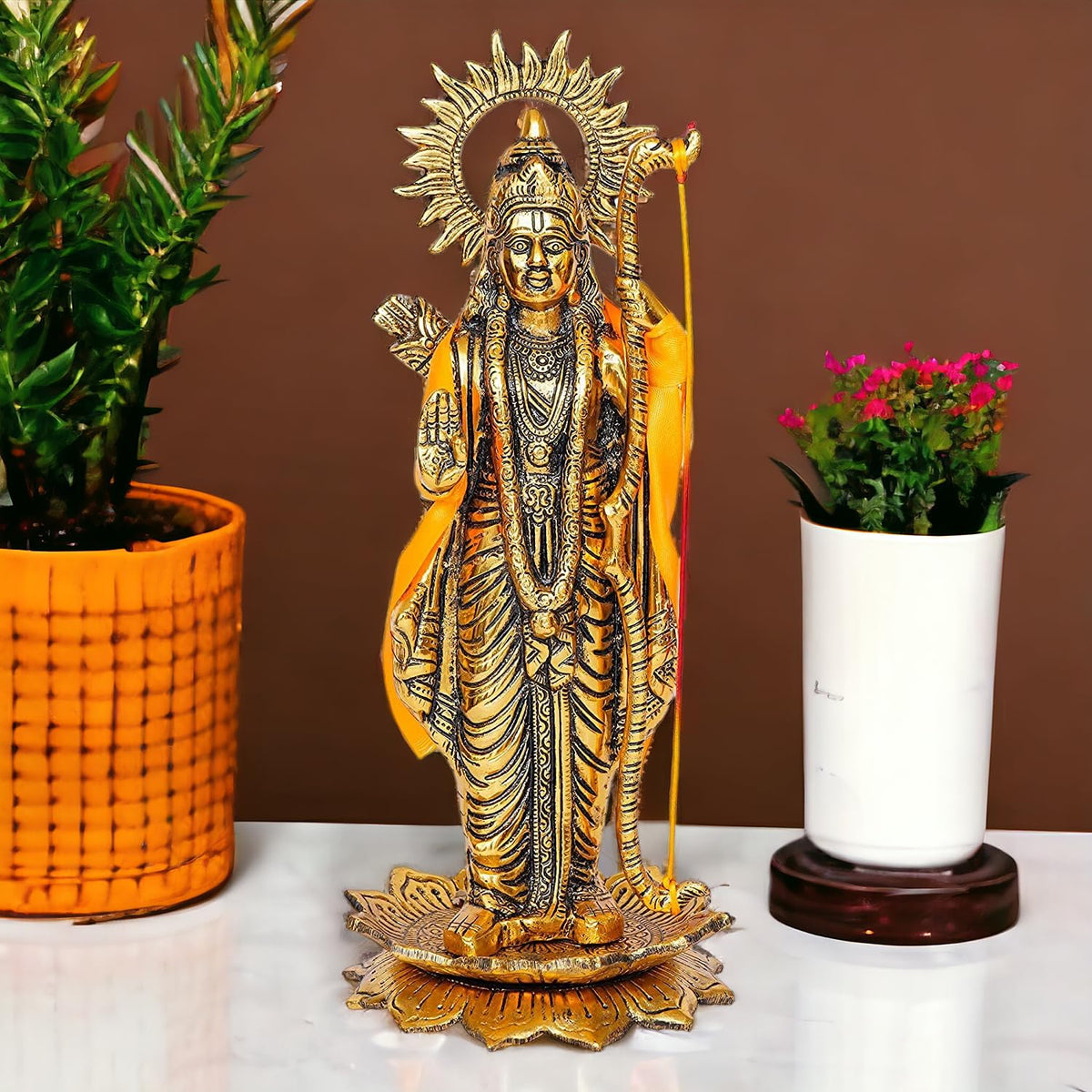 KridayKraft Metal Lord Shri Ram JI Murti for Pooja Room Mandir Temple Showpiece Ram Idol Religious Idol for Home Office Décor Bal Ram Decorative Shopiece Figurines Sculpture for Gifting Purpose