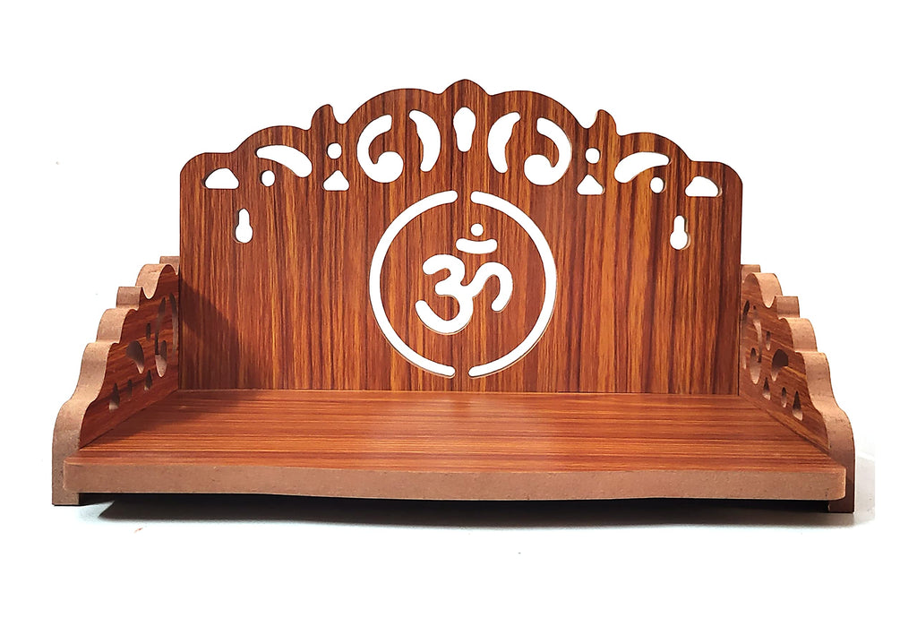 DIVOKAH® Plywood Small Wooden Temple for Home Office and Shop/Wall Hanging Temple/sinhasan/Pooja mandir/Pooja Stand/Hindola (8 MM Plywood Thickness) WDN_OMO