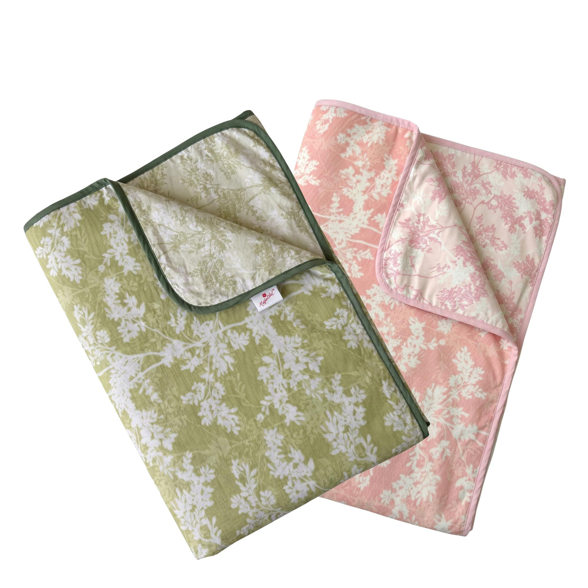 Mafatlal Sparsh Cambric Cotton Single Bed Dohar Combo Pack of 2 | 150 GSM | 152 x 228 cm | Reversible AC Blanket | Soft Summer Dohar | Sage Green & Peach Blush