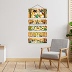 Artvibes Traditional Indian Folk Art Radha Krishna & Animals Wooden Wall Hanger for Home | Spiritual Decor Items | Wall Sculpture | Signs & Plaques | Artwork | Painting | Gift Items (WH_6729N)