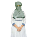 Switchon Rayon Mill Dye Innovative Scarf Hijab For Women With Closer Hook And Loop Tape Size Adjustable -Scoty Scarf (Green_Black), (Female)