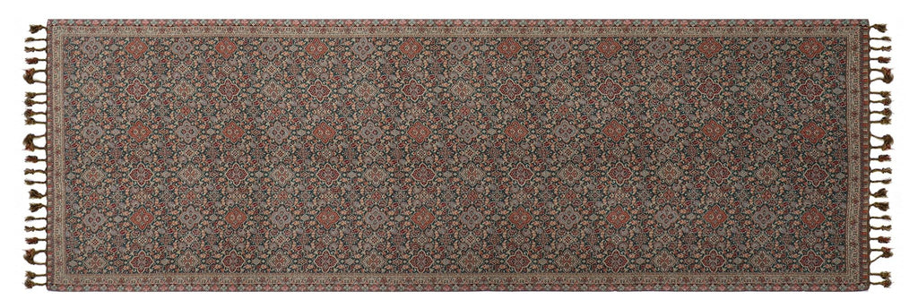 EH female Reversible Jamawar Multicolor Viscose Silk,Floral & Paisley Super Soft Pashmina Stoles/Scarf (Flower Teal Green)