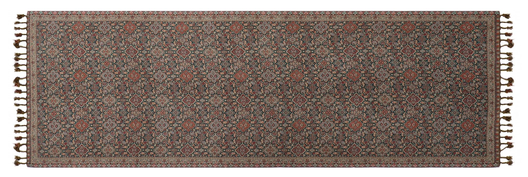 EH female Reversible Jamawar Multicolor Viscose Silk,Floral & Paisley Super Soft Pashmina Stoles/Scarf (Flower Teal Green)