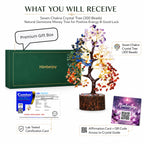 7 Chakra Crystal Tree 300 Beads Certified Natural Stones Feng Shui Bonsai Home office Decor Gift Item for Positive Energy and Good Luck Gemstones Tree for Chakra Healing| Spiritual Gift, Meditation