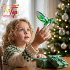 TIPTOP DECORATION Premium 3D Clear Crystal Acrylic Iridescent Pigeon Dove Hummingbird Hanging Suncatcher (Aquamarine, Pack of 1 Piece)