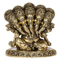 SVARUP Brass Panchmukhi Ganesh Lord Ganesha Murti for Home, Living Room, Office Decor Showpiece for Decoration, Gift 5.5 Inch
