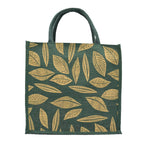 JUTEKA Printed Lunch, Office, Grocery, Picnic, Tote, Tiffin, Shopping, Jute Bag with Padded Cotton Handles