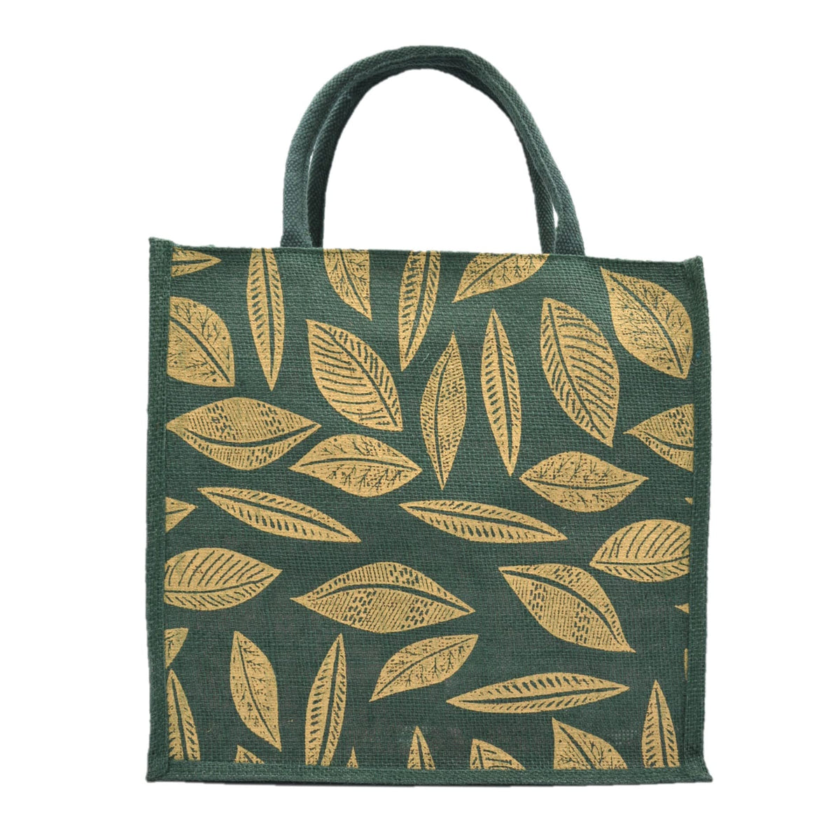 JUTEKA Printed Lunch, Office, Grocery, Picnic, Tote, Tiffin, Shopping, Jute Bag with Padded Cotton Handles