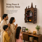 Venlay Wood Wooden Home Mandir Pooja Ghar, Rosewood Finish